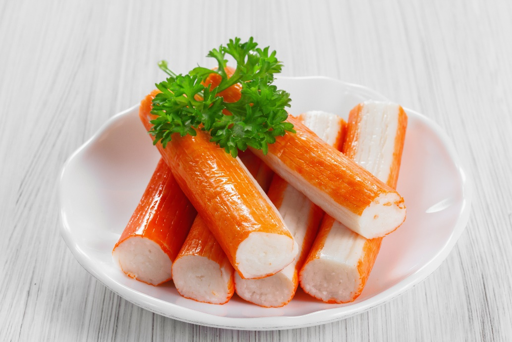 Seafood-based Surimi, plant protein powder, modified starch